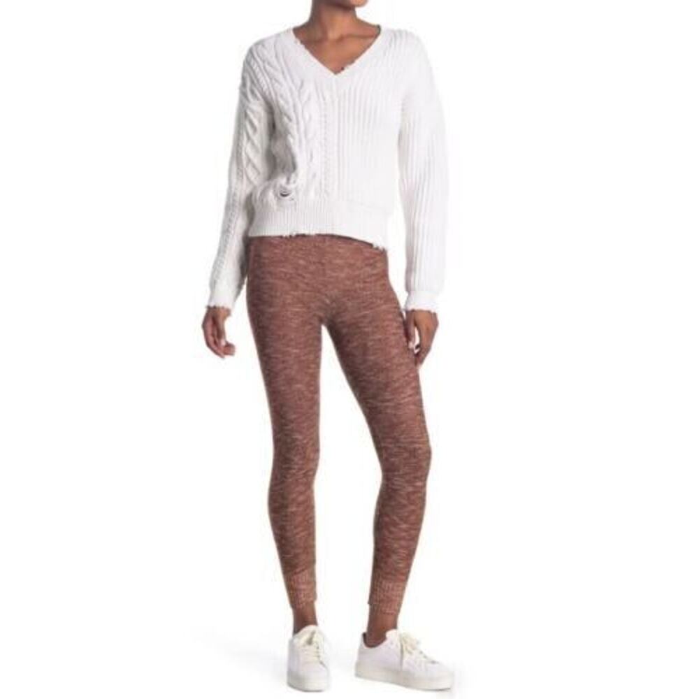 Abound Women's Marled Knit Pull On Jogger Pants Rust Stripe Marl XSmall MSRP $30